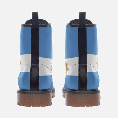 Argentina Flag Boots Argentina Vegan Leather Combat Boots