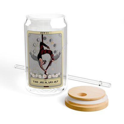 Aerialist Tarot Card Tumbler - 16oz Aerial Dancing Sipper Glass with Lid