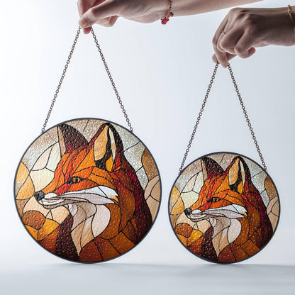 Fox Stained Glass Sun Catcher Fox Lover Gift Light Catcher Window Hanging Wild Animal Home Decoration Gift