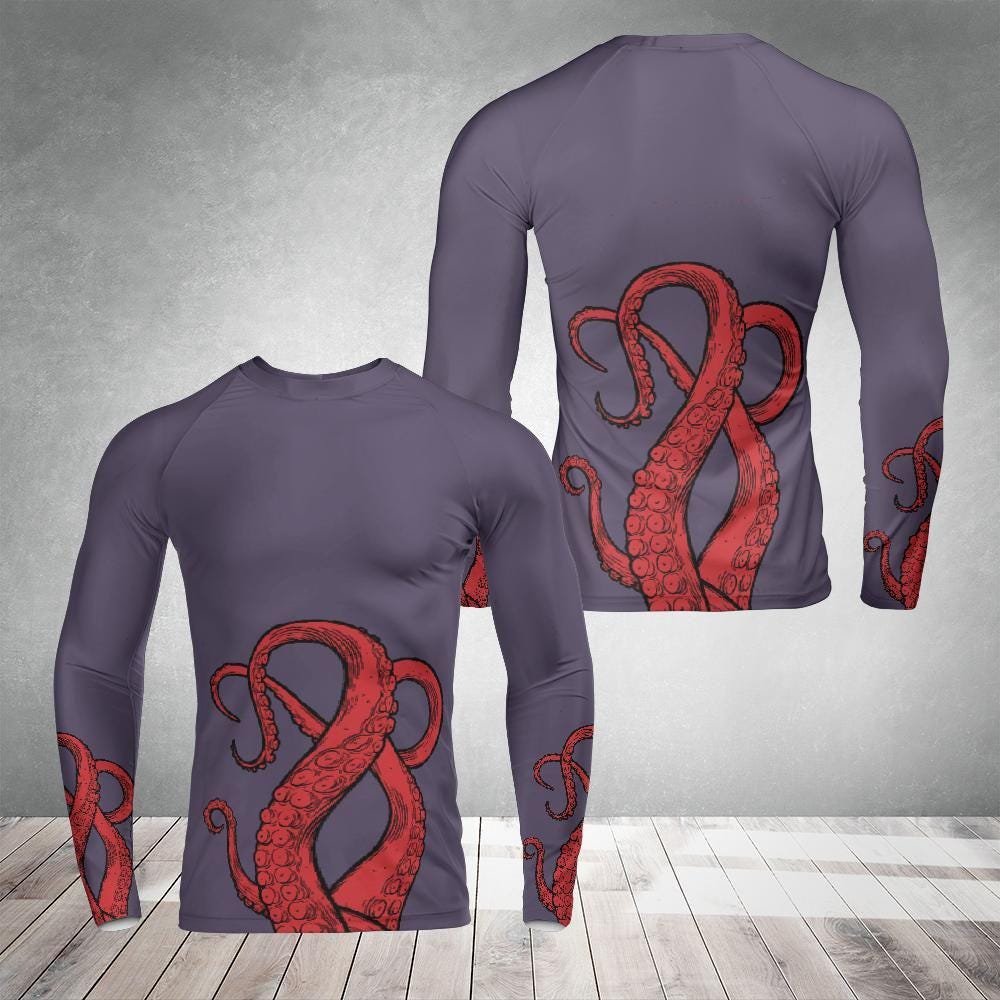 Octopus Long Sleeve Rash Guard - MMA Surf Jiu Jitsu Yoga Activewear