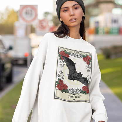 Bat Sweatshirt, The Bat Tarot Card Sweatshirt, Bat Lover Gifts