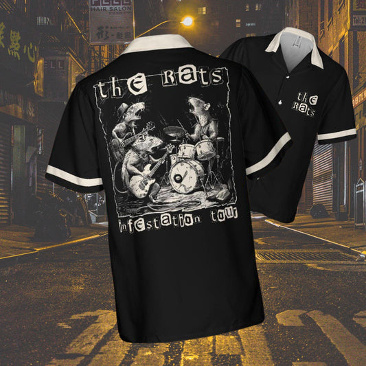 The Rats Infestation Tour Hawaiian Shirt, Rat Short-sleeve Button Down Shirt