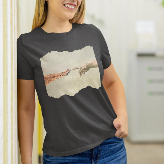 Dog Paw Creation of Adam Shirt - Animal Lover Gift for Dog Owners