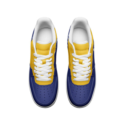 Bosnia and Herzegovina Flag Sneakers, Bosnia Colors Unisex Low Top Vegan Leather