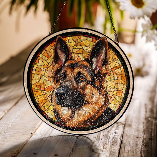 German Shepherd Stained Glass SunCatcher German Shepherd Window Hanging
