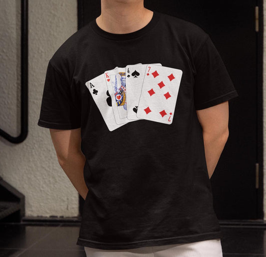 AK-47 Shirt, AK47 Poker Playing Cards T-shirt Kalashnikov Tee