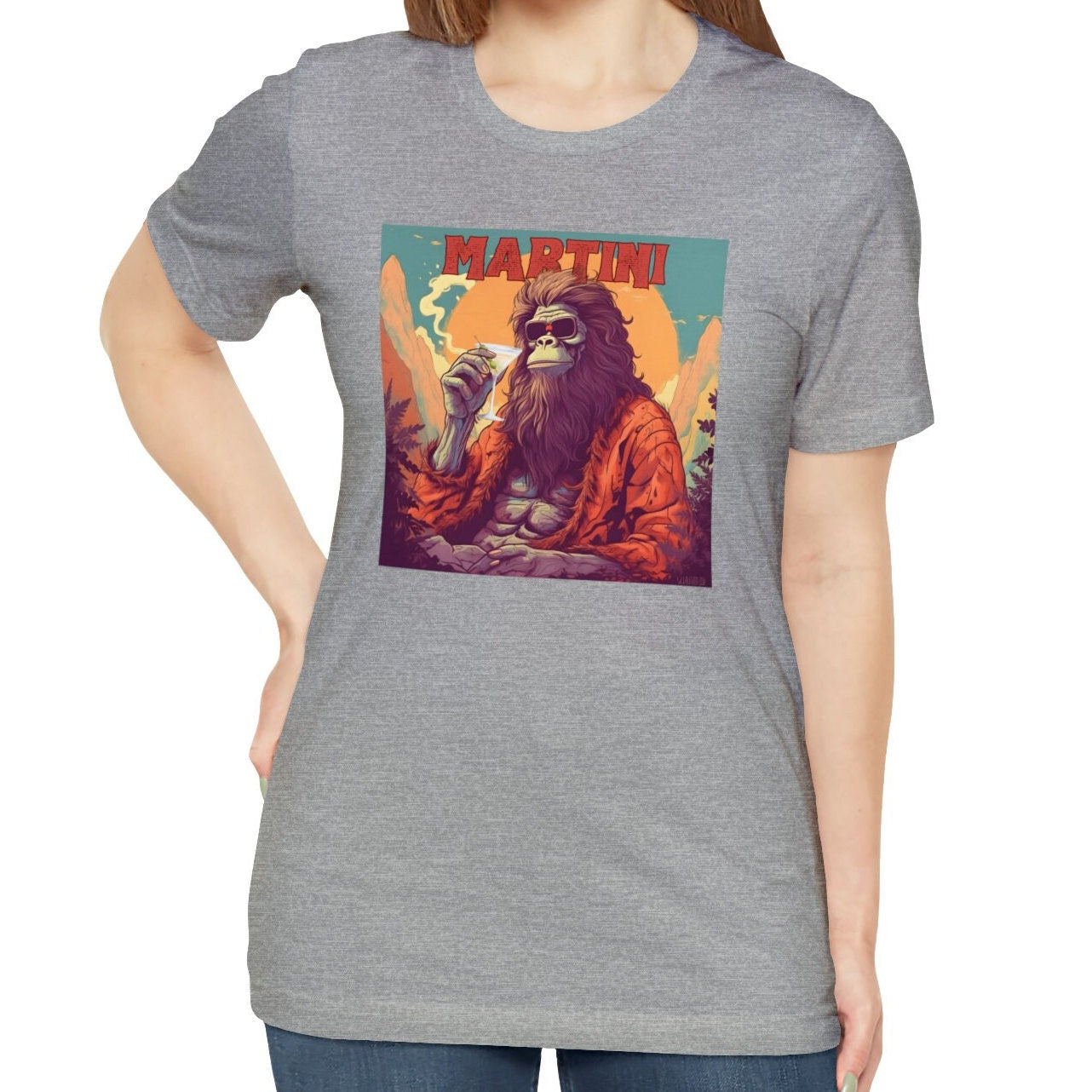 Bigfoot Martini Shirt, Bigfoot Cocktail Shirts Martini Gifts Sasquatch