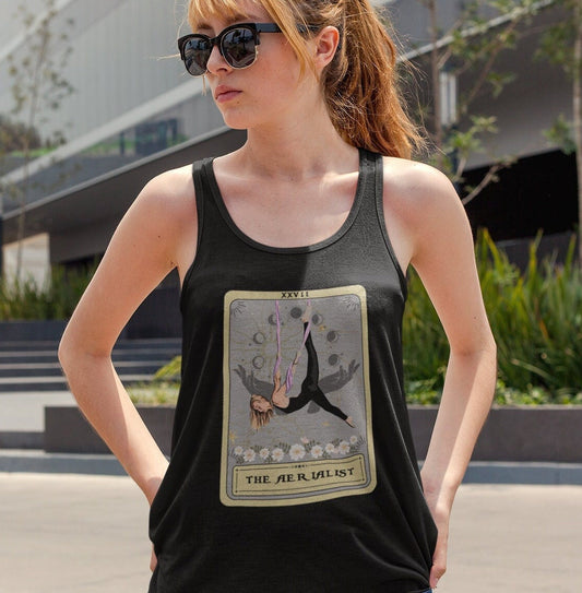 Aerialist Tank Top - Tarot Card Racerback Shirt for Aerial Silk  Dance