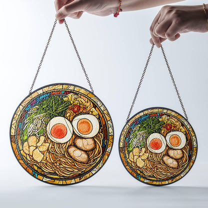 Ramen Stained Glass Japanese Food Sun Catcher Ramen Lover Light Catcher Window Hanging Kitchen Home Decoration Foodie Gift