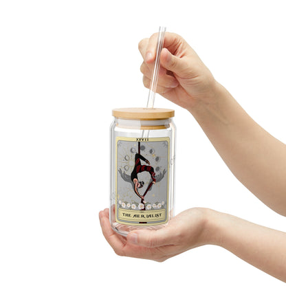 Aerialist Tarot Card Tumbler - 16oz Aerial Dancing Sipper Glass with Lid