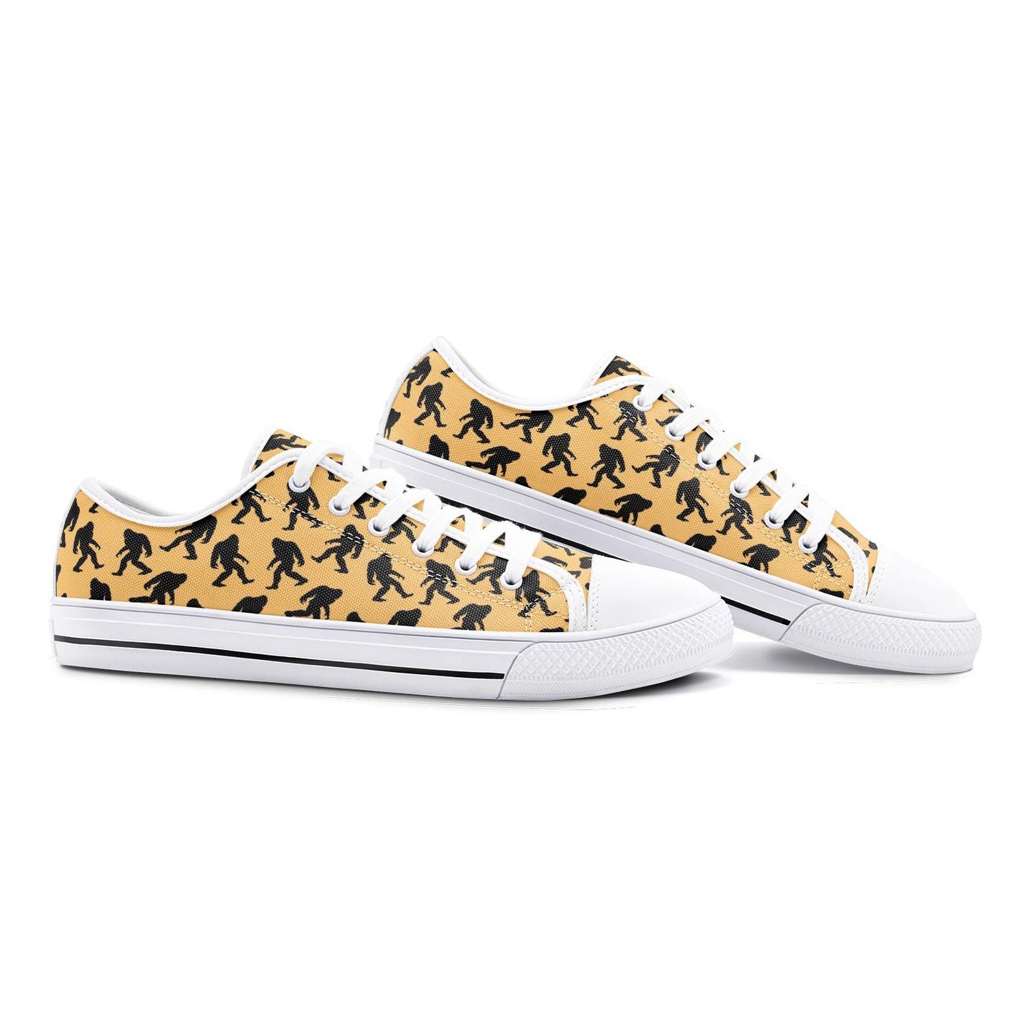 Bigfoot Sneakers - Unisex Yellow Low Top Canvas Shoes
