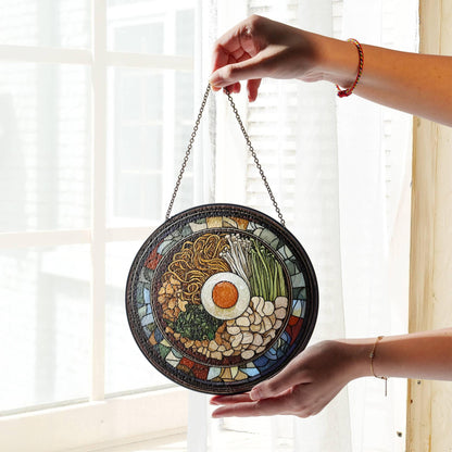 Ramen Stained Glass Japanese Food Sun Catcher Ramen Lover Light Catcher Window Hanging Kitchen Home Decoration Foodie Gift