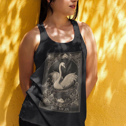 The SwanTarot Card Tank Top, White Swan Shirt Animal Lover