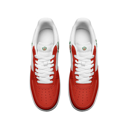 Peru Flag Sneakers, Peruvian Colors Unisex Low Top Vegan Leather Sneakers