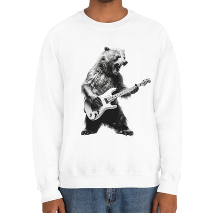 Bear Playing Bass Guitar Sweatshirt - Music Tee Gift for Bass Players