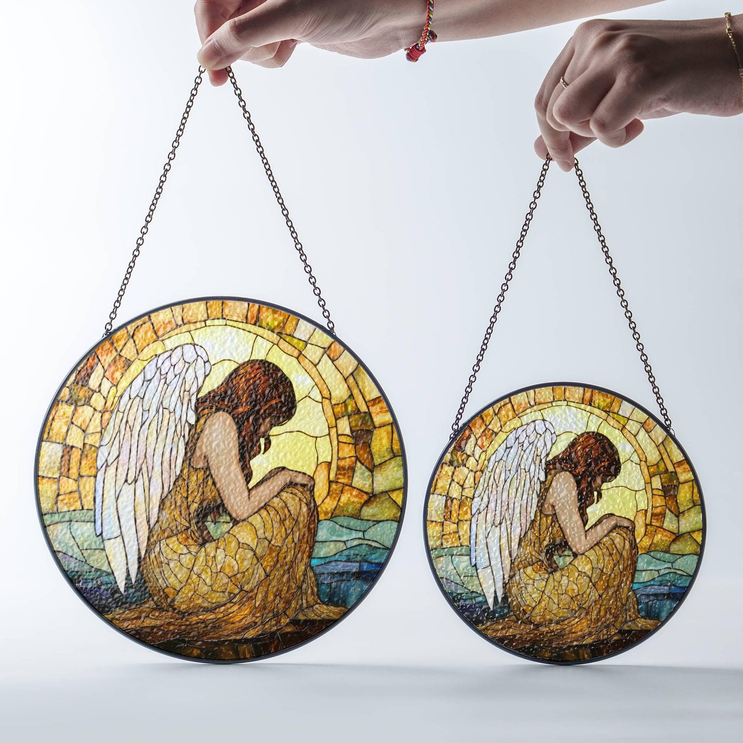 Angel Stained Glass SunCatcher Angel Wings Window Hanging Home Decor Heaven