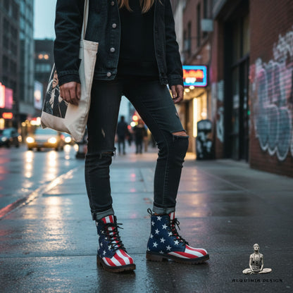 USA Flag Boots American Flag Patriotic Combat Boots