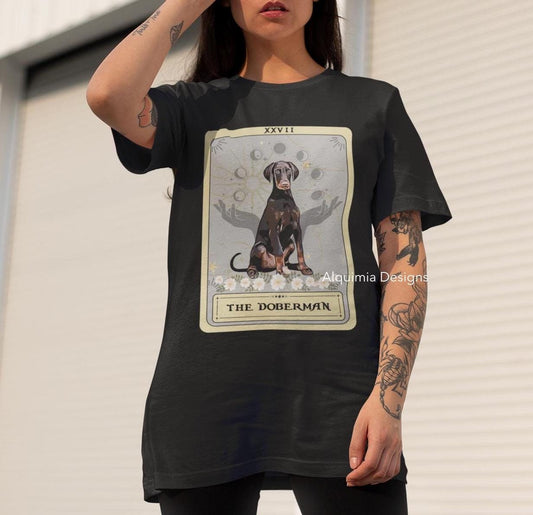 Red Doberman Tarot Card Shirt - Gifts for Doberman Owners
