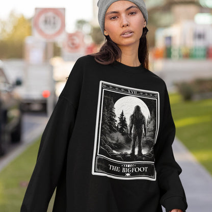 Bigfoot Tarot Card Sweatshirt - Cryptid Lover Gift