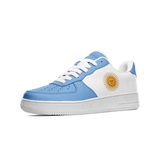 Argentina Flag Sneakers Argentina Unisex Low Top Vegan Leather Sneakers