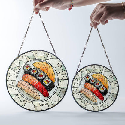 Sushi Stained Glass Japanese Food Sun Catcher Sushi Lover Light Catcher Window Hanging Kitchen Home Decoration Foodie Gift