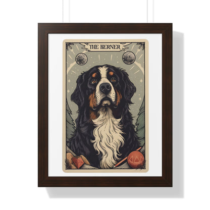 Bernese Mountain Dog Tarot Card Print - Framed Wall Art for Berner Moms