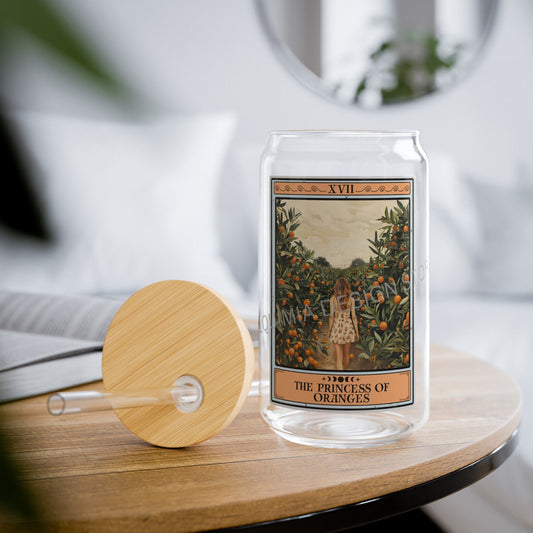 Orange Fruit Tumbler - 16oz Tarot Card Sipper Glass for Orange Lovers