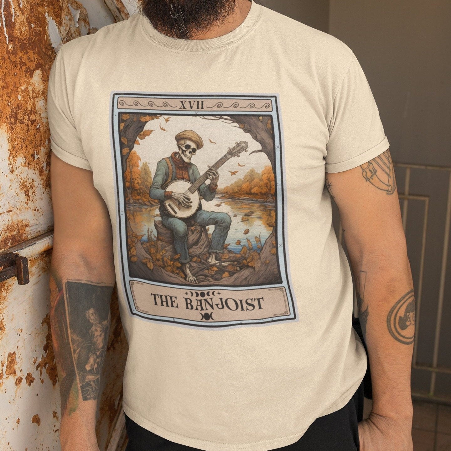 Banjo Player Shirt, The Banjoist Tarot Card Shirt Banjo Shirt Banjo Gifts for Banjoist