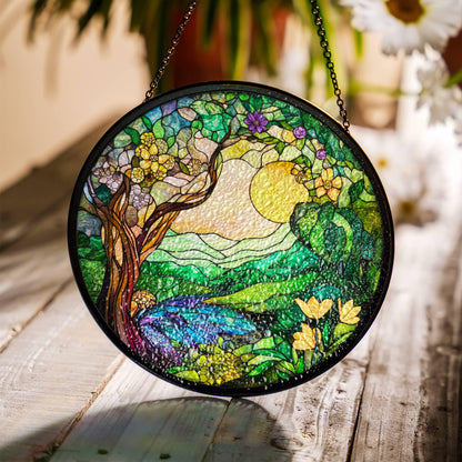 Spring Stained Glass Spring Equinox SunCatcher Ostara Light Catcher Window Hanging