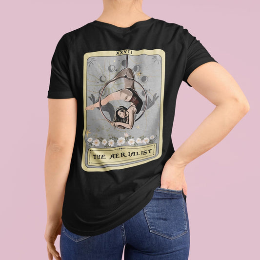 Aerialist Tarot Card T-Shirt - Aerial Hoop Dancer Gift with Back Print
