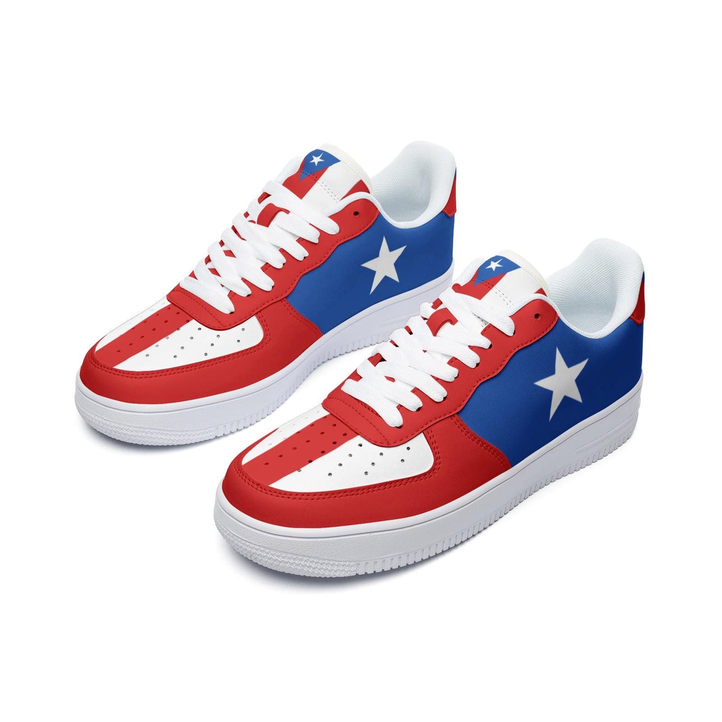 Puerto Rico Flag Sneakers Puerto Rican Colors Unisex Vegan Leather Boricua Shoes