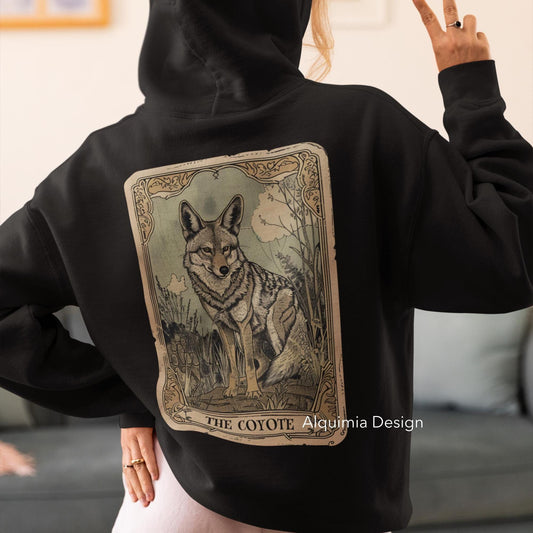 The Coyote Tarot Card Hoodie, Coyote Sweatshirt, Coyote Lover Gifts