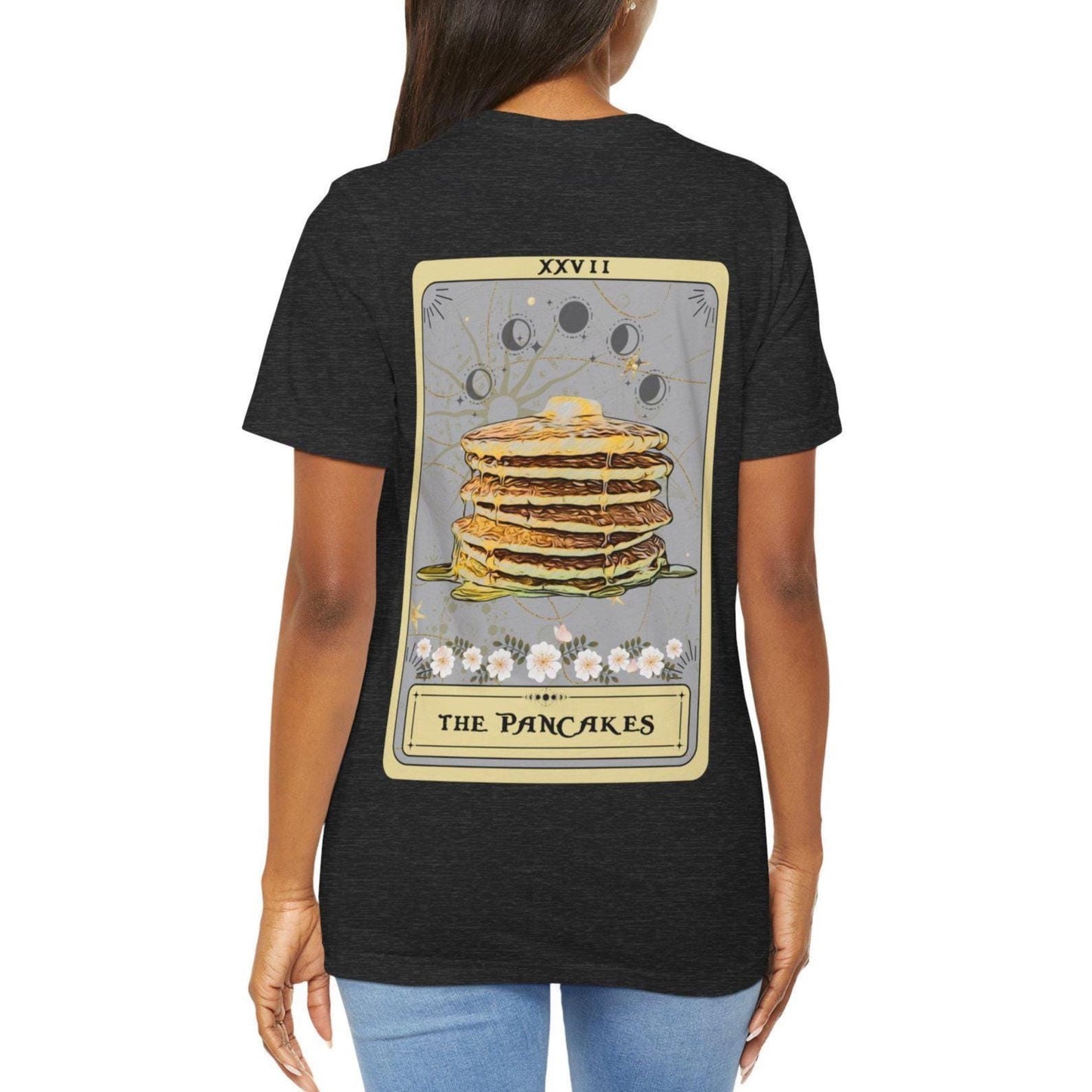 Pancakes Tarot Card Shirt - Back Print Breakfast Tee for Pancakes Lovers
