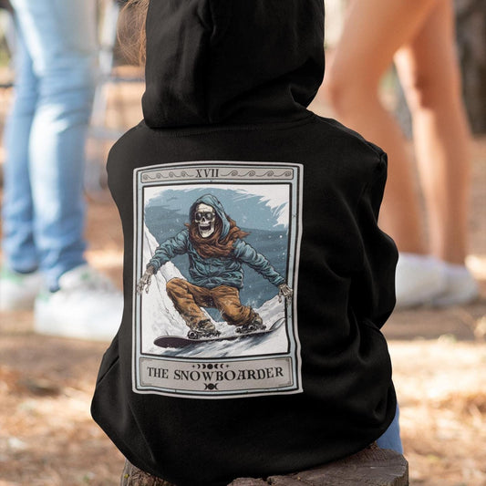 Snowboarder Tarot Youth Hoodie - Skeleton Design Sweatshirt