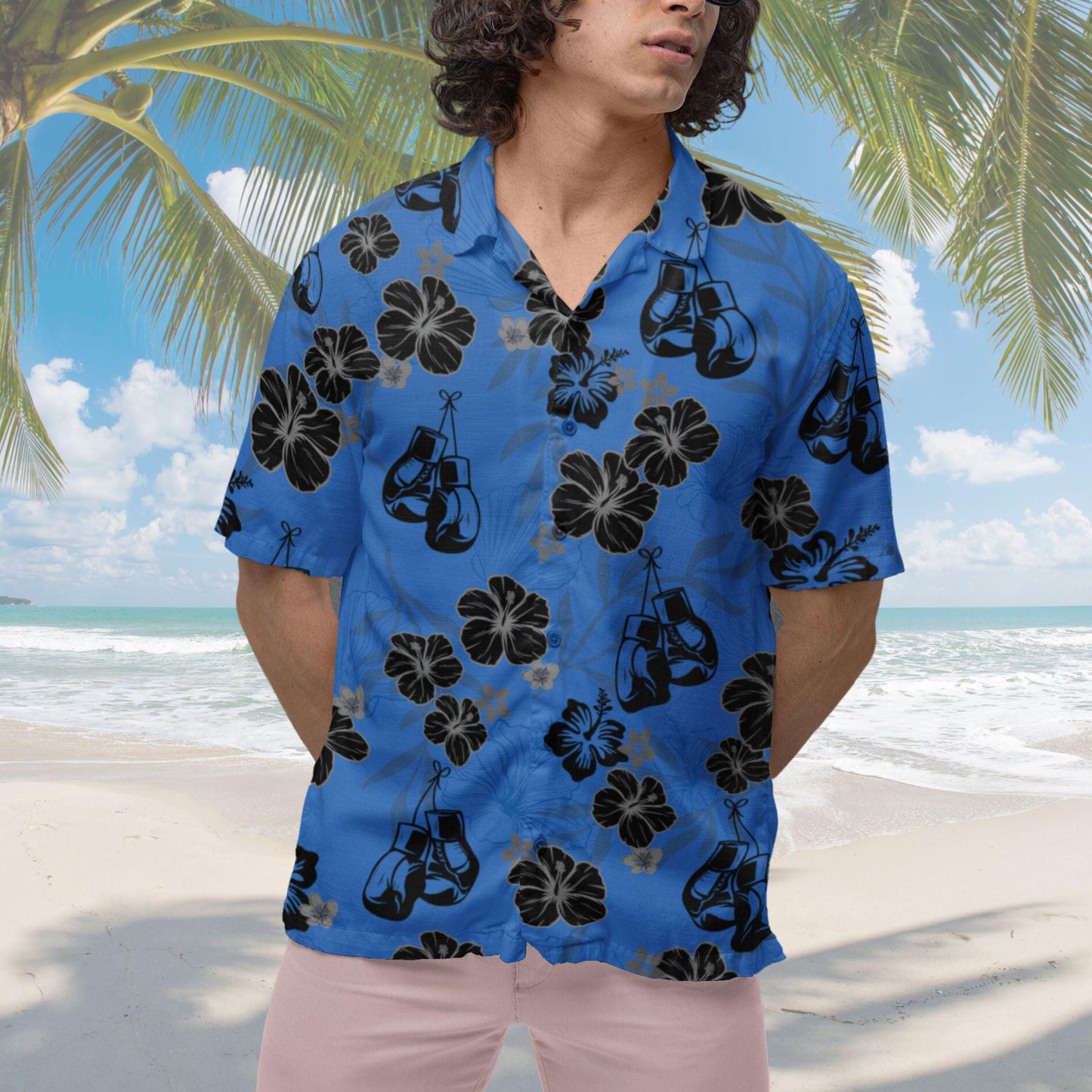 Boxing Hawaiian Shirt, Boxer Shirt Box Short-sleeve Hawaiian Shirt Boxing Gloves Shirt