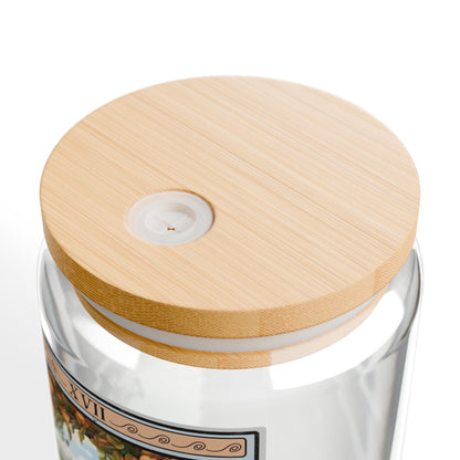 Peach Tarot Card Tumbler - 16oz Sipper Glass with Lid for Fruit Lovers