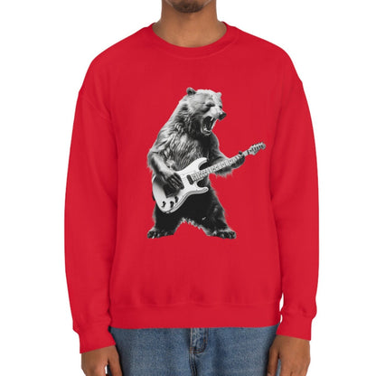 Bear Playing Bass Guitar Sweatshirt - Music Tee Gift for Bass Players