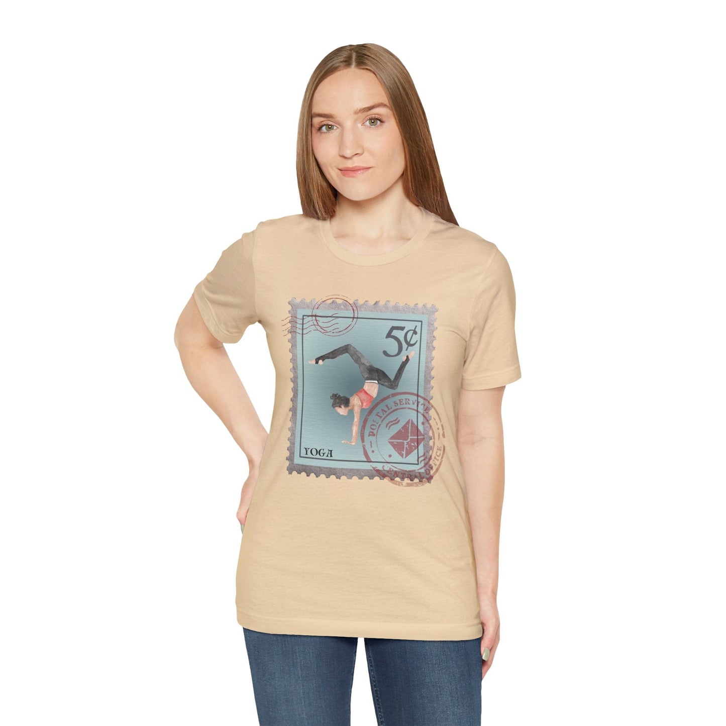 Yoga Pose T-Shirt, Yoga Post Stamp