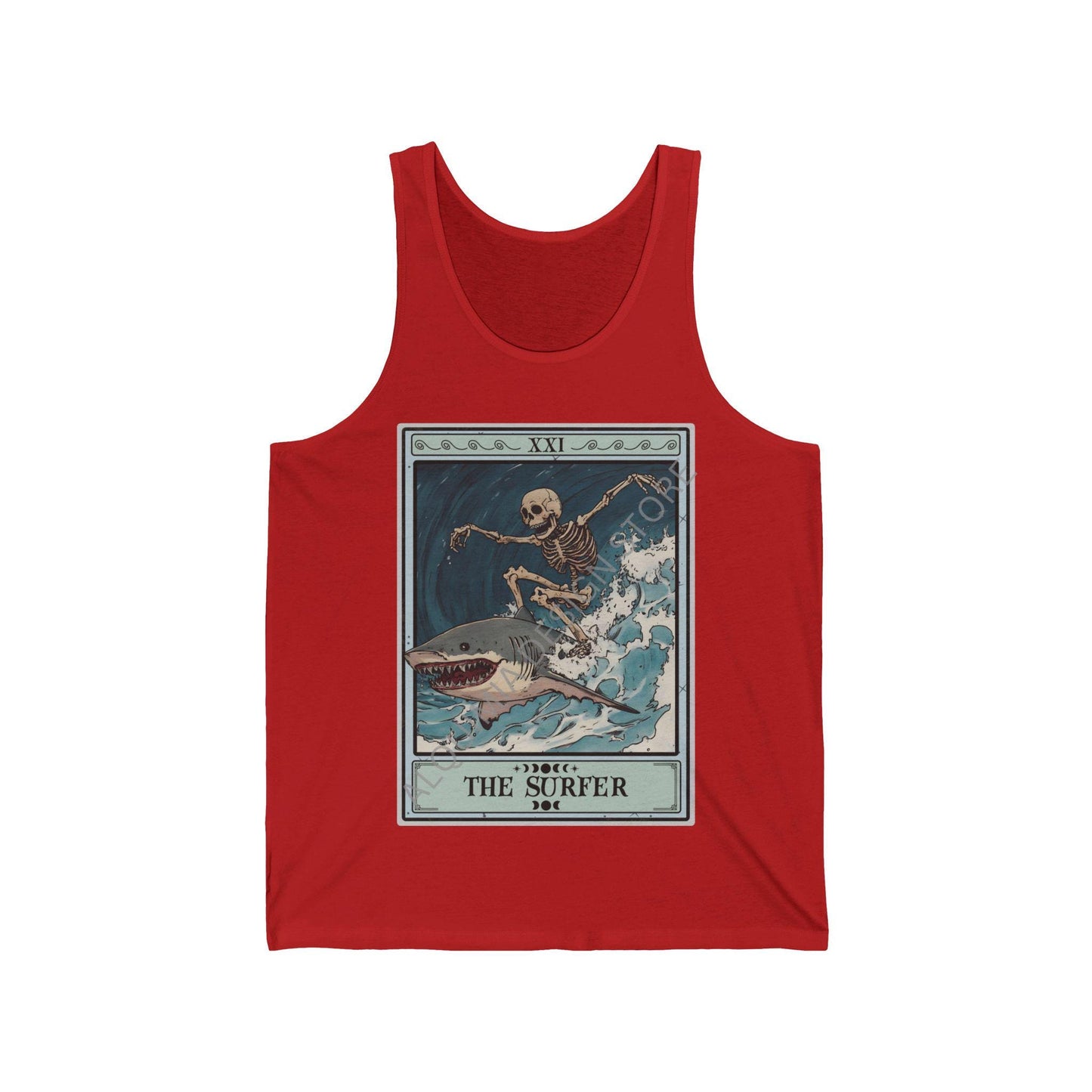 The Surfer Tarot Card Tank Top, Surfing Shirt, Beach Tee Ocean Lover Sea Life