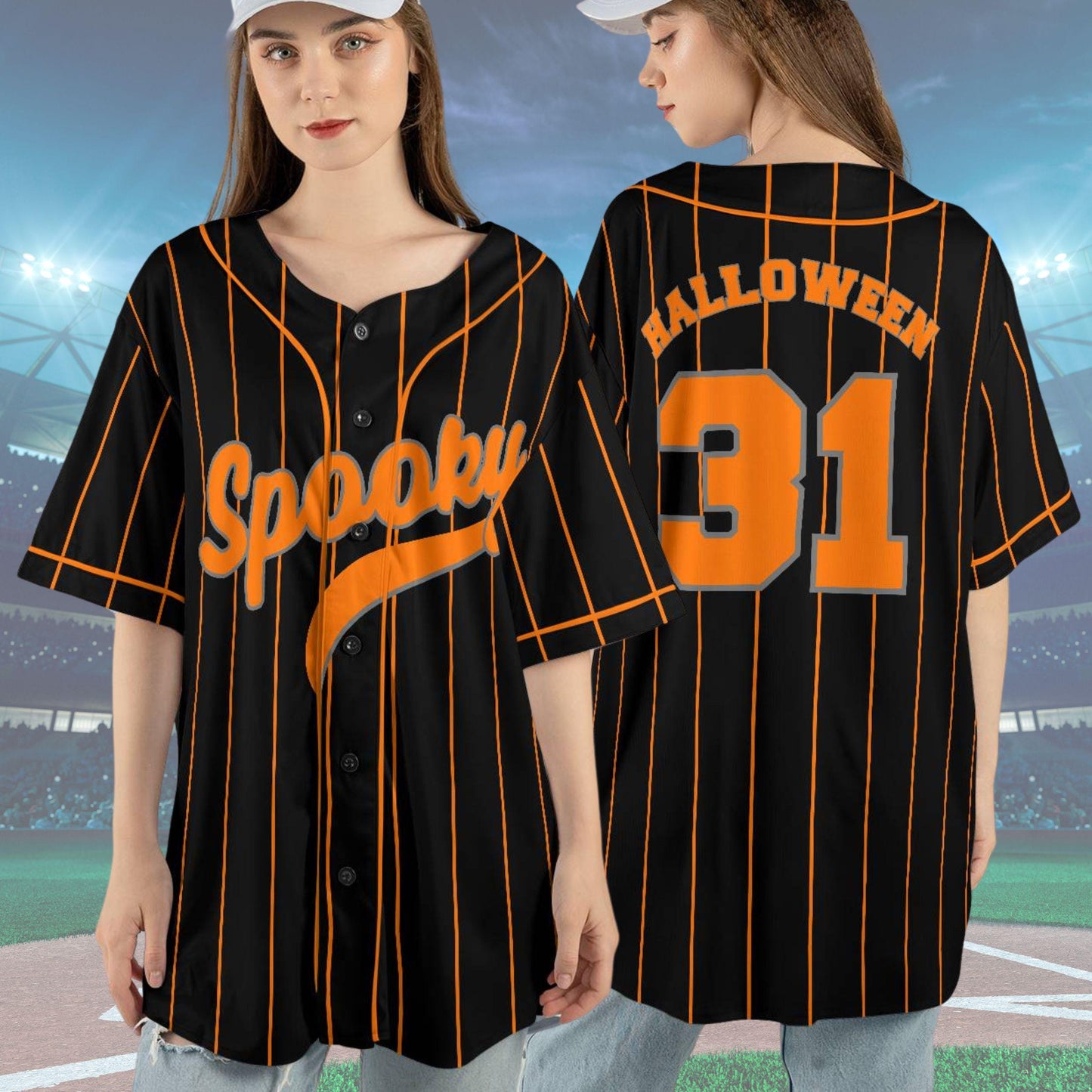 Halloween Baseball Jersey, Spooky Halloween 31 Unisex Shirt Baseball Jersey