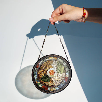 Ramen Stained Glass Japanese Food Sun Catcher Ramen Lover Light Catcher Window Hanging Kitchen Home Decoration Foodie Gift