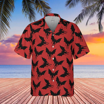 Mothman Hawaiian Shirt, Moth man Cryptid Shirt, Mothman West Virginia Cryptozoology Button Down Cryptid Shirt