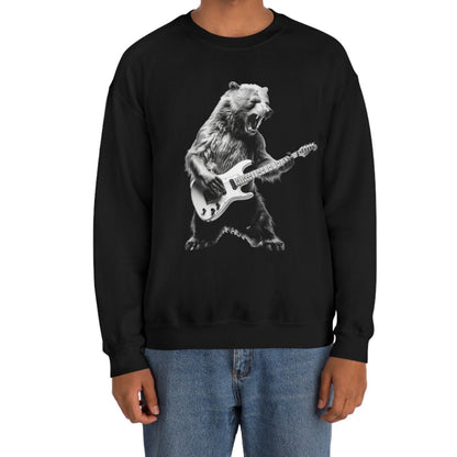 Bear Playing Bass Guitar Sweatshirt - Music Tee Gift for Bass Players