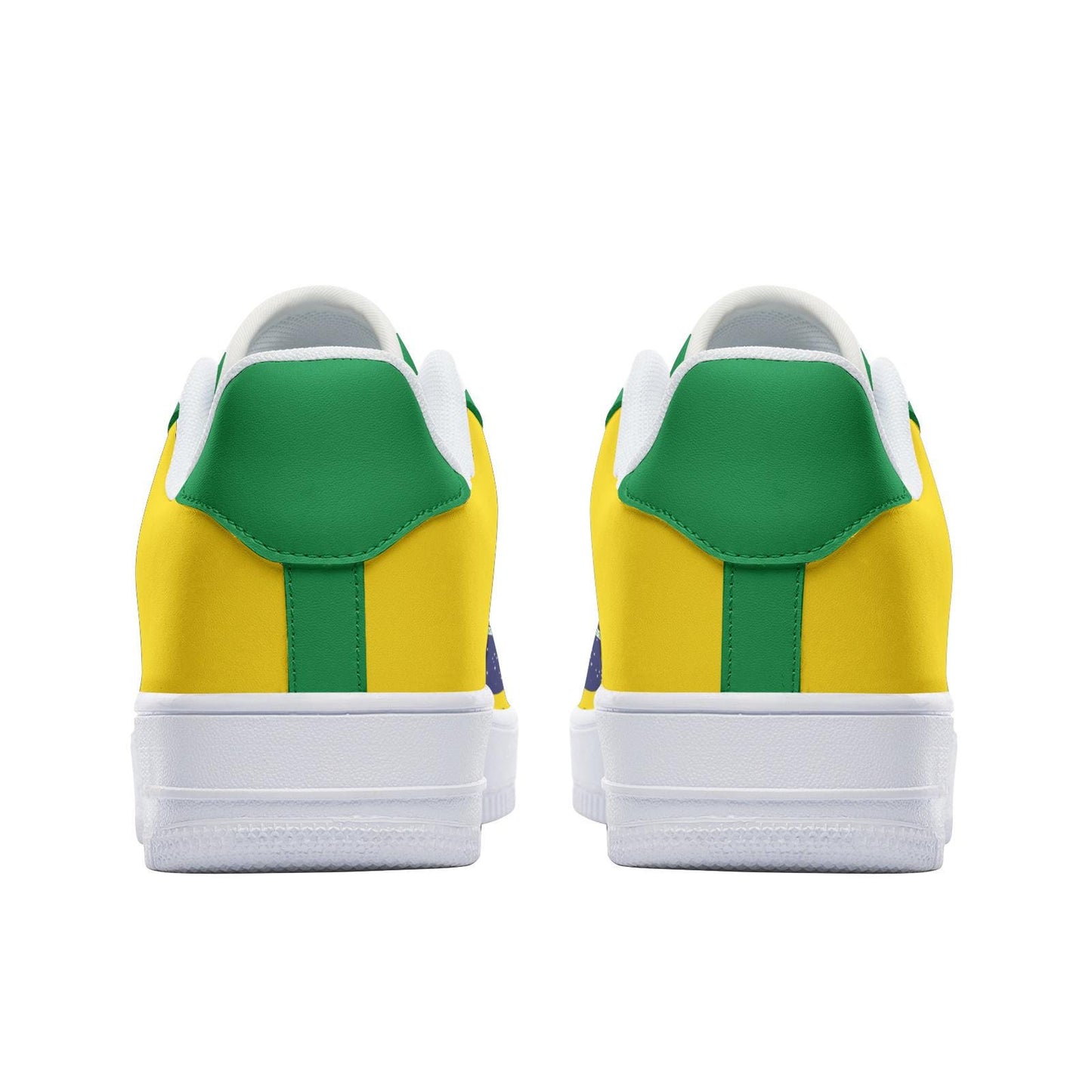 Brazil Flag Sneakers Brasil Colors Unisex Low Top Vegan Leather Sneakers
