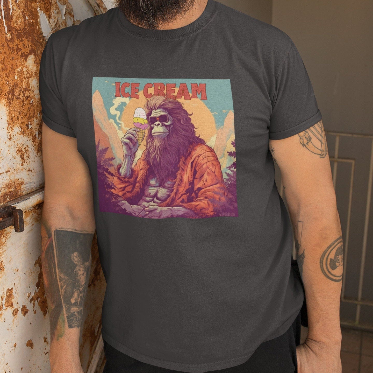 Bigfoot Ice Cream Shirt - Sasquatch Tee for Ice Cream Lovers