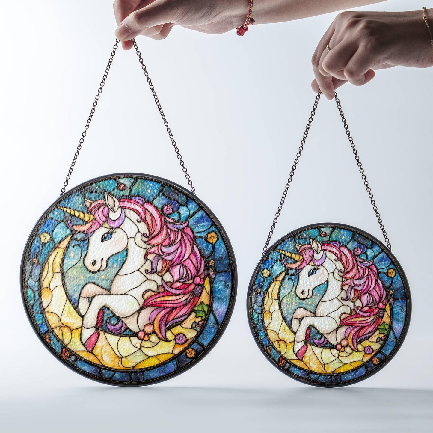 Unicorn Stained Glass SunCatcher Unicorn Window Hanging Home Decoration