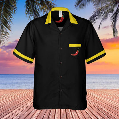 Spicy Tacos Button Down Shirt with Pocket, Taco Shirt Spicy Food Short-sleeve Hawaiian Shirt Spicy Chili Foodie Shirt