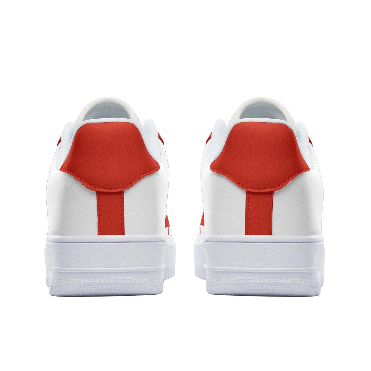 Canada Flag Sneakers, Canadian Colors Unisex Low Top Vegan Leather Sneakers