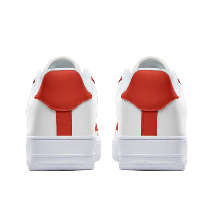 Canada Flag Sneakers, Canadian Colors Unisex Low Top Vegan Leather Sneakers