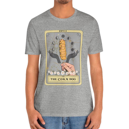 Corn Dog Tarot Card Shirt - Foodie Gift Tee with Mustard Design